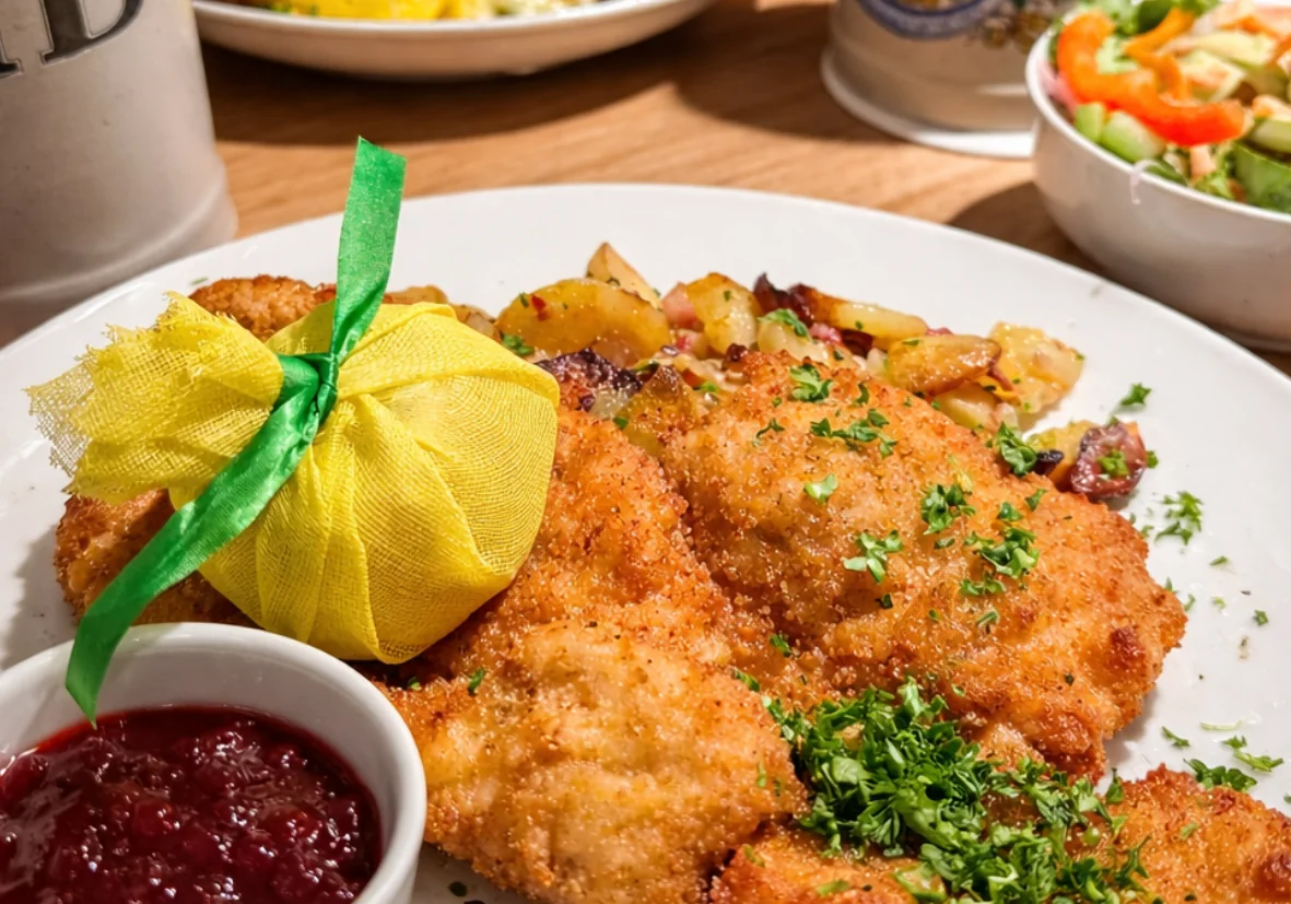 Wienerschnitzel vom Kalb im Hofbräu Restaurant